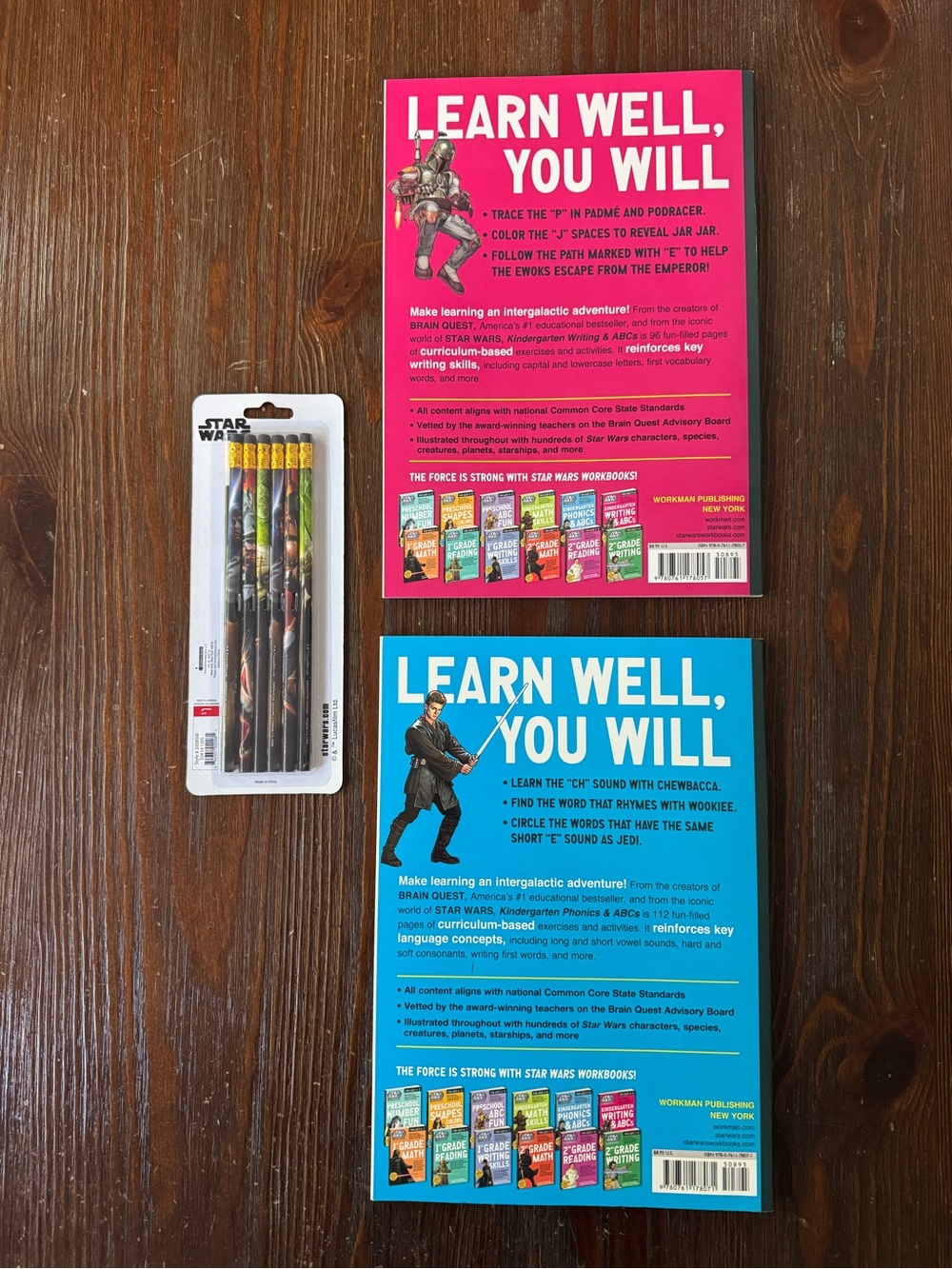 Star Wars Kindergarten workbooks pencils NWOT phonics writing abc learning kids - Picture 5 of 15